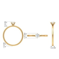 Rosec dragulji 0. CT Diamond Solitaire Promise Prsten za žene, 14k bijelo zlato, SAD 12,00