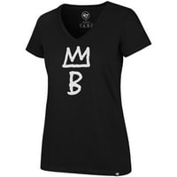 Ženske 'crne brooklyn mreže Otisak ultra suparničkog gradskim izdanjem V-izrez majica