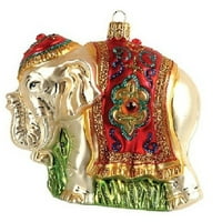 Indijski slon poljski stakleni božićni ukrasi napravljen u Poljskoj ukras