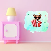 Životinjski akvarelni zidni naljepnice za dječju sobu - kokice i soda višebojni zvjezdani dizajn kućnih