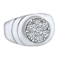 Očev dan poklon karat okrugli bijeli dijamantski rubni prsten za muške prsten za muške prsten u 14K