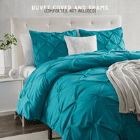 Premium posteljina Pinch Pleated Pintuck Duvet poklopac i jastučnice Postavljeni zrakom Rise Inc