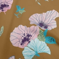 Onuone poliester Lycra tamno senf tkanine od listova i cvjetnih obrtnih projekata Dekor tkanina koja