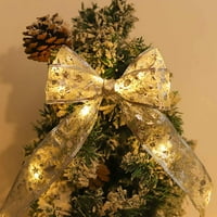 Dengmore božićna stabla vrpca božićna ukras LED traka svjetla božićna stablo ukrasi DIY čipkasti luk gudački svjetlosni ukras