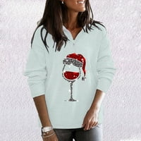 Ženski božićni vrhovi sretne božićne majice Ležerne grafičke tiskane majice slatka plus veličina modnih