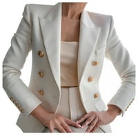 Ecqkame ženske jakne za ženske blistave poslovne kancelarije Radna dama Solid gumb odijelo za jaknu