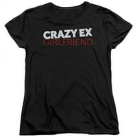 TREVCO CRADE E Girl Girl & Crazy Logo Skraćena pamučna majica s kratkim rukavima, crna - 2x