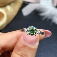 Toyella Super Shining Hearts & Arrows Visoki karbonski dijamantni prsten za žene zeleno
