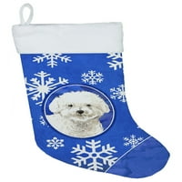 Caroline's blago bichon frize zimski snježni pahuljici višebojni božićne čarape, sa mekom antilop tkaninom