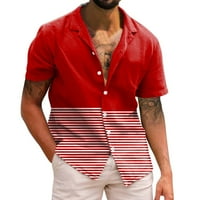 Muškarci Ležerne prilike kratkog rukava Summer Shortwdown Crt 3D Štampane košulje Modne top bluze Majice