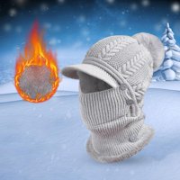 Elastična pletena balaclava kapa za hladnjače sa prozračnim tasterima vrata toplije sive