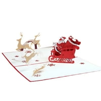 3D božićna čestitka prijenosna preklopna trodimenzionalna blesivna kartica za božićni odmor