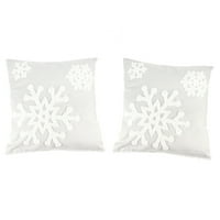 Frcolor bacač jastuk snježne pahuljice vezeni jastuk jastuk crtani božićni elementi za domaću sivu