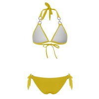 Rhinestones Troangle bikini setovi za žene Dva Halter vrat visoki rez strappni kupaći kupaći kupališta