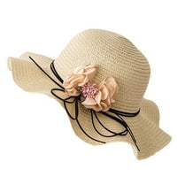 Šeširi za ženske dame široke slame sklopivo putni cvijet sunčeve ljetne kapice za plažu Ženske kape