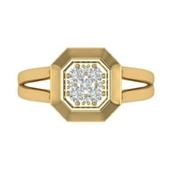 Araiya 14k žuti zlatni dijamantni prsten za kvadrat za žene, veličine 8