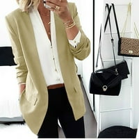 Modno odijelo za žene duge blažere casual solid color lapel dugih rukava ženski kaput ženske kancelarijske