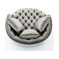 Okretna stolica za barel, modernu okretnu akcentnu stolicu, 360 ° okretna baršunasta stolica sa jastucima