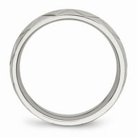 Mia Diamonds od nehrđajućeg čelika polirani dijamantski rezni prsten veličine - 10