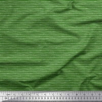 Soimoi Green Crepe svilena tkanina Stripe ruka nacrtana tiskano tkanina široko