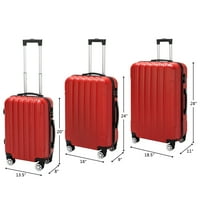 Komplet za prtljag, ženski kofer za odlaganje, nosite na koferu sa TSA bravom, crvenom bojom