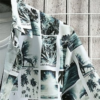 CLlios muški ispis aloha majica casual gumb dole rever kratki rukav majica ljetna plaža havajska bluza