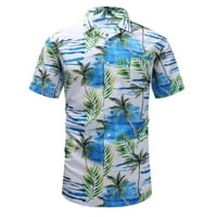 Muške havajske cvjetne majice s kratkim rukavima prema dolje tropske ljetne majice