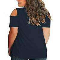 Majica GRIANOOK DA LIME majica s kratkim rukavima Čvrsta boja TEE ženska šuplja tunika bluza vrećice V izrez ljetni vrhovi mornarice plavi s
