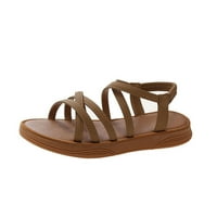 Ljeto novo ravni elastični band mekani sole dame modne casual sandale sandale za žene smeđe 5