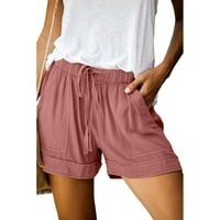 BigUy ženske lagane kratke hlače ljetne elastične kratke hlače za hlače izvlačenja visokih struka udobnih džepova