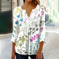 Hvyesh rukavi za žene za žene Ljeto Slatke okrugle vrata T majice Grafički praznici Klasični bluze Tri