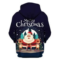 Muške modne dukseve i duksevi za muškarce Ležerni božićni digitalni ispis Sportski pulover duksev s