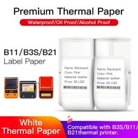 Walmeck White Blank Termički ispiranje za papir za b naljepnica Printer Barcode Cijena naziva naljepnica Vodootporna otporna na ulje otporna na ulje 40 * 460Seetroll za B3SB termički pisač za HO