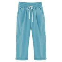 Hoksml pantalone za žene, žensko ljeto od pune pećih bodova velike veličine pamučne pantalone casual
