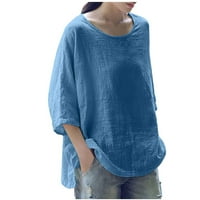 Levmjia Womens plus majica veličine vrhova čišćenje ljeta Ženska modna pulover pulover sa labavim rukavima