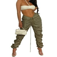 Nizine žene visoki struk hip hop teretni hlače nacrtavajuće casual labave sportske pantalone dame jeseni