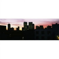 Panoramske slike Silhoueta zgrada u gradskom veku City City iz Los Angelesa California USA Poster Print