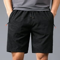 xinqinghao muške hlače za vrući vremenski sportski sportski sušenje kamuflažnih kratkih kratkih kratkih zatvarača za lijepljene patent zatvarače za džepne hlače za muškarce crne l