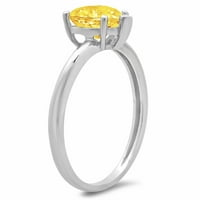 2.0ct srce od žuto simulirani dijamant 14k bijeli zlatni godišnjički angažman prsten veličine 5.5