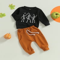 Toddler Baby Boys Halloween Outfits kostur Ispis dugih rukava Dukserice i hlače Jesen Set za odjeću