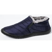 Sanviglor Womens Boots okrugli prsti Ležerne prilike Comfort Comfort Plish Položen gležnjač bootie hodajući lagana zimska topla cipela Udobna klizanja na čizme Plava 7
