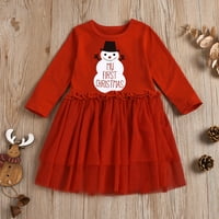 Dječja djevojka odjeća suknja Toddler Baby Girg Božićni snjegović Tulle Princess Bubble suknja haljina
