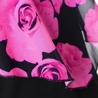 Miayilima mini haljine za žene modni ženski casual plus veličine ružičasti bez rukava cvjetni tisak
