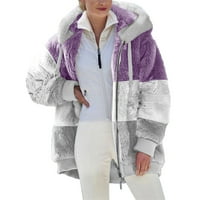 FESFESFES kaput za žensku jaknu Warm FAUS kaput zimski patentni patentni rukav na dugih rukava prodaja na klirensu