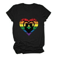 Smihono Clearence The The Thene Tunic T majice za žene Ljeto moda Rainbow Print Love Heart Print kratkih