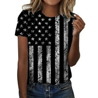 Košulje za žene 4. jula Dan neovisnosti Ležerne tiskane kratke rukave Crew Bluze Majica Majica