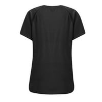 Clearsance ženske bluze Dressy v-izrezana bluza za bluzu Neovisnost Žene Labavi kratkih rukava, crna,