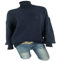 LIACOWI Ženski džemperi za žene Ležerne prilike pulover s dugim rukavima Pad labavih pletenih vrhova