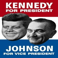 Vintage izborni poster koji prikazuje demokratske nominirane za predsjednika i potpredsjednika, Johna