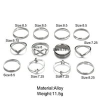 Ženski prstenovi set prsteni za prstenje zlatni boemski prstenovi za djevojke Vintage zglobni prsteni